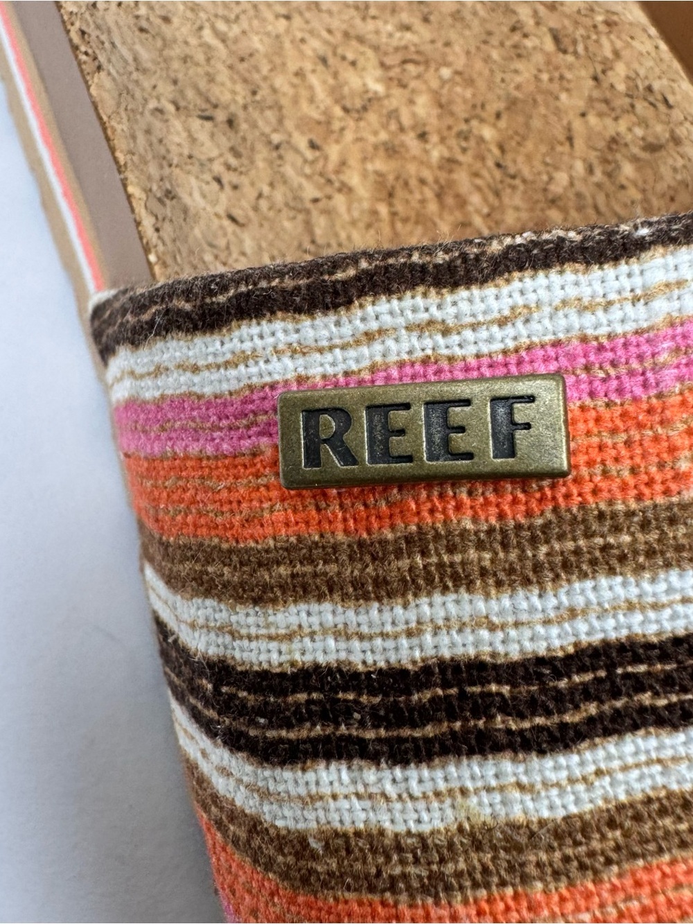Reef women's platform slide sandals with a cork-styled footbed. Women’s size 8. - Picture 10 of 12